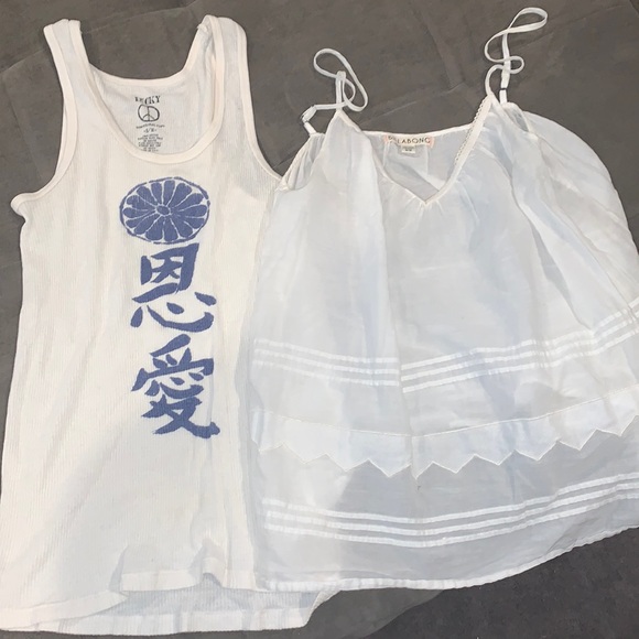 Lucky Brand Tops - Billabong dainty cottage embroidered tank and Lucky Brand Japanese inspired tank